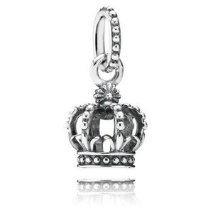 PANDORA Noble Splendor Crown Dangle Authentic Silver Princess Royal Charm